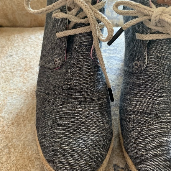 Toms woman’s light black denim espadrilles ankle boots size 8 - Picture 3 of 15